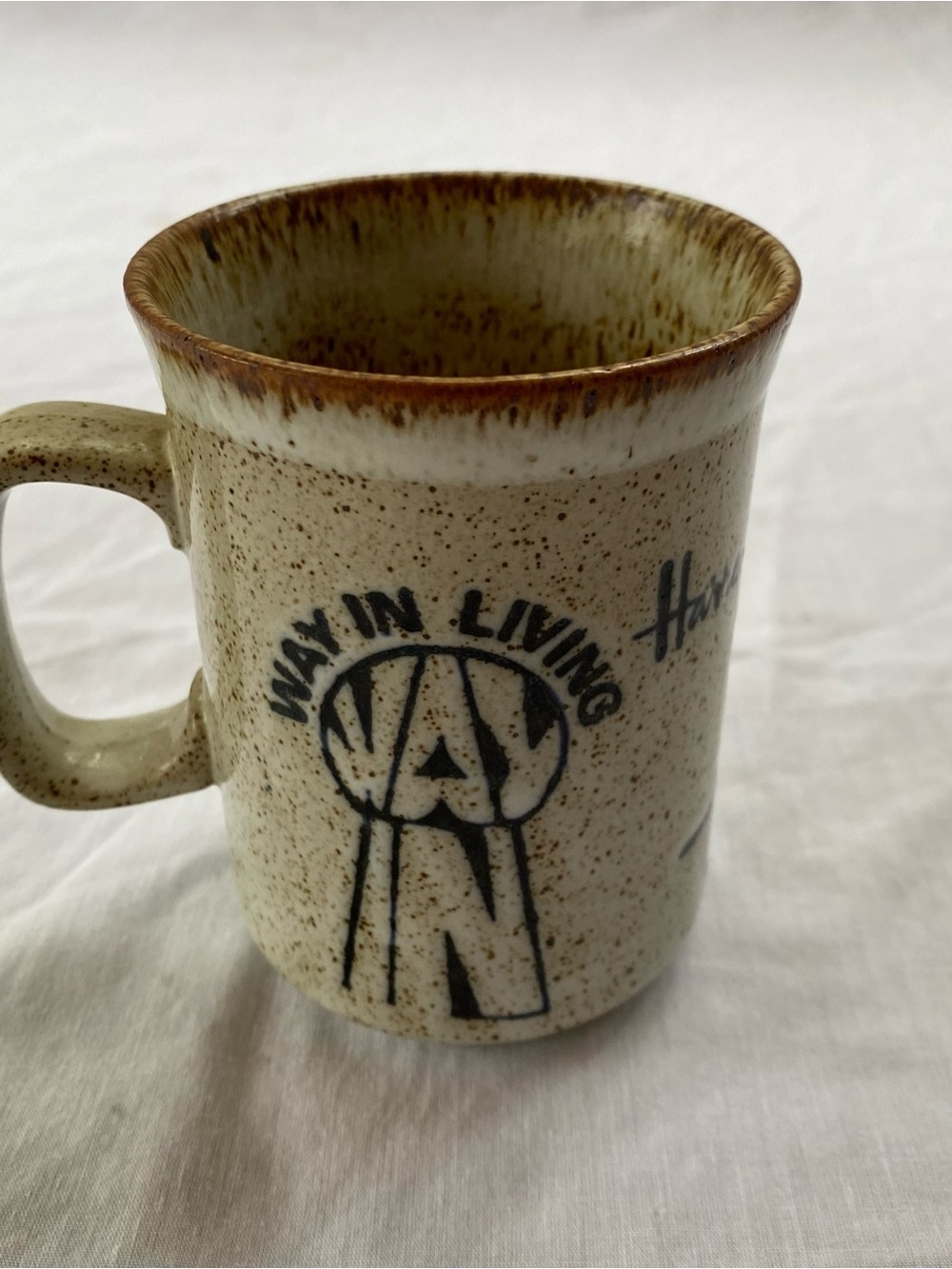 Vintage Harrods Main Living Stoneware Mug Rustic Speckled Coffee Cup England - Picture 3 of 6